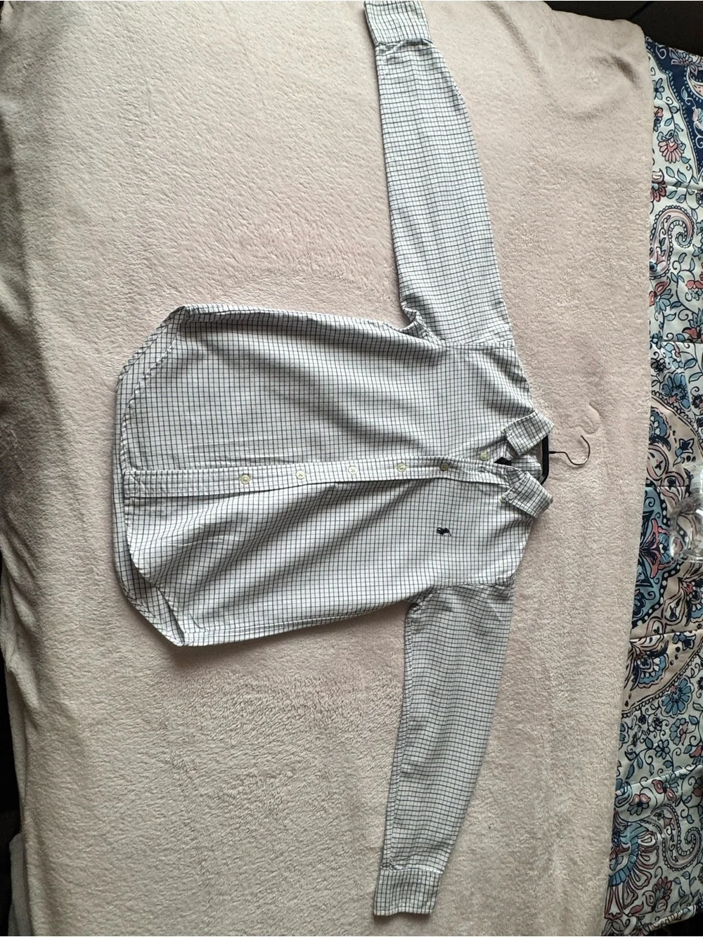 Kids Ralph Lauren White and Navy Grid Button-Down Shirt